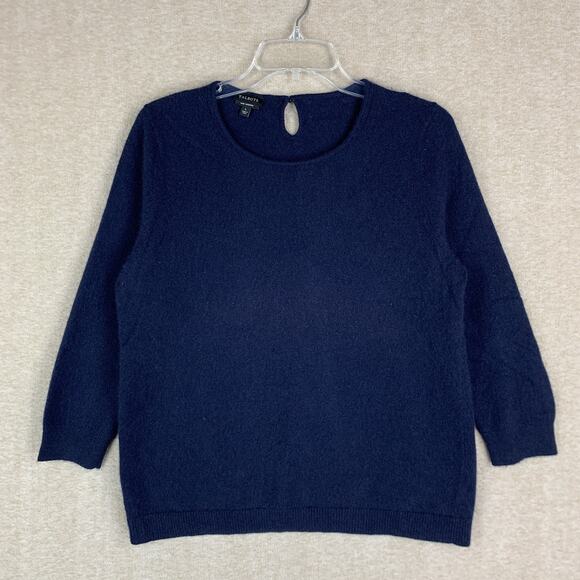 Talbots Sweaters - Talbots 100% Pure Cashmere Women’s Sweater Large Navy 3/4 Length Cozy Preppy